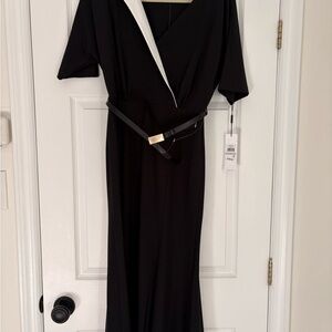 Calvin Klein Elegant Black and White Dress